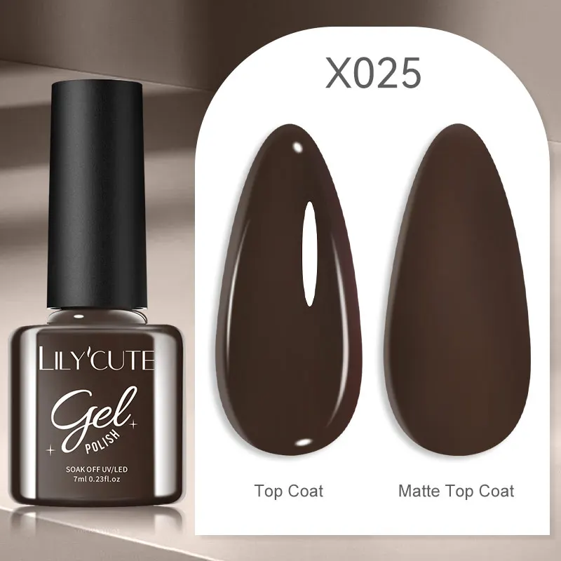 LILYCUTE 7ml UV Nail Gel Polish Autumn Winter Color Semi Permanent Matte Top Coat Needed Soak Off UV LED Nail Art Gel Varnish - Image 81