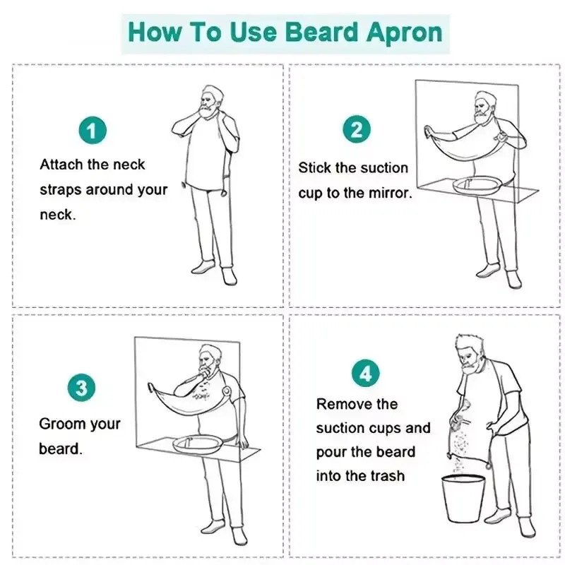 Men's Beard Shaving Apron - Cleaning Bib for Hairdressers and Shavers - Perfect Gift for Grooming and Hygiene - Image 3