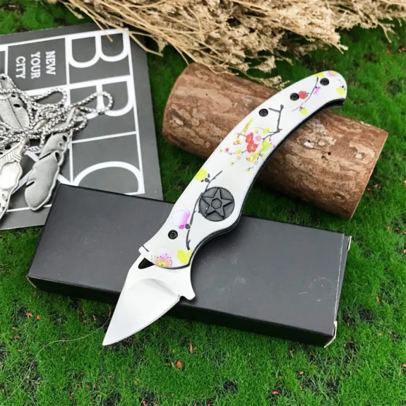 Two Form Mini Pocket Knife 440C Mini Blade 420 Steel + ABS Handle Everyday Carry Utility Knives for Outdoor Activities