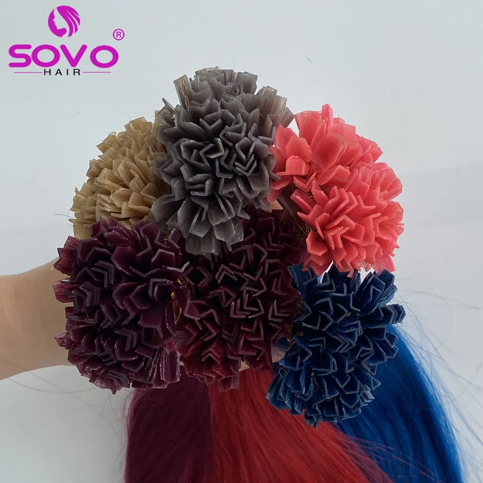 Pre Bonded V Tip Hair Extensions Human Hair Keratin Hair Extensions   12-26 Inch 100 Strand 100% Real Remy Hair Silky Straight - Image 3