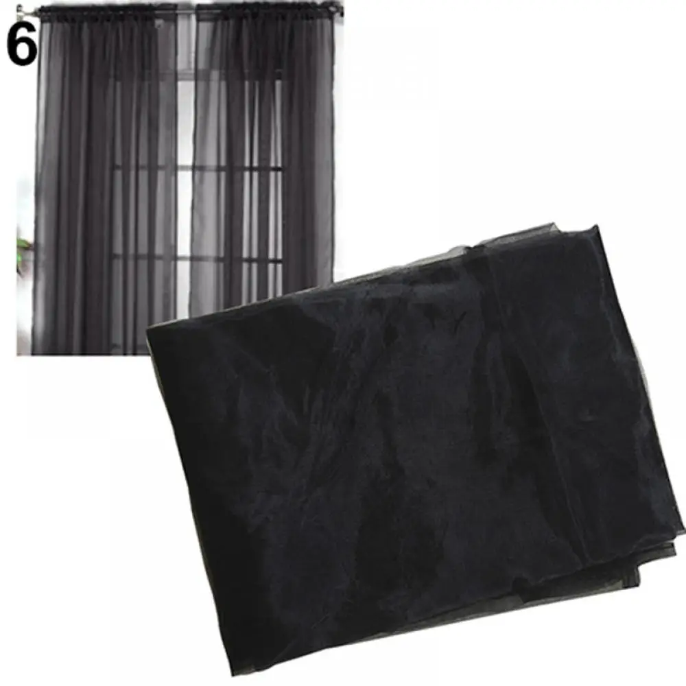 Yarn Sheer Window Valance Curtain Living Room Pure Color Bedroom Home Wedding Curtain Decor - Image 8