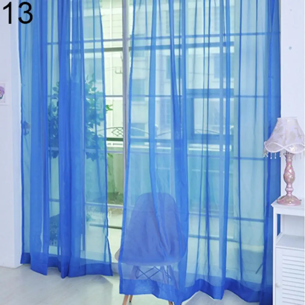 Yarn Sheer Window Valance Curtain Living Room Pure Color Bedroom Home Wedding Curtain Decor - Image 6
