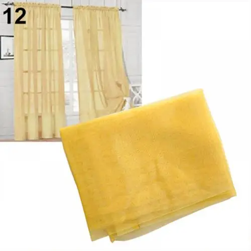 Yarn Sheer Window Valance Curtain Living Room Pure Color Bedroom Home Wedding Curtain Decor - Image 19