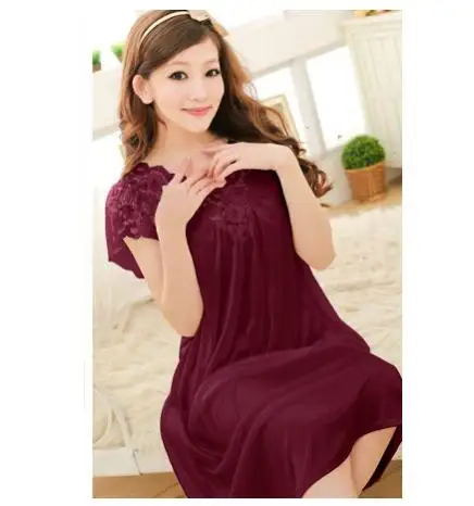 Plus Size Sexy Women Ice Silk Sleepwear Female Nightgown Women Nightwear for Ladies Night Shirts Home Clothing #0 - Image 9