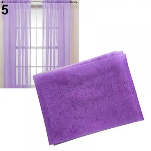 Yarn Sheer Window Valance Curtain Living Room Pure Color Bedroom Home Wedding Curtain Decor - Image 10