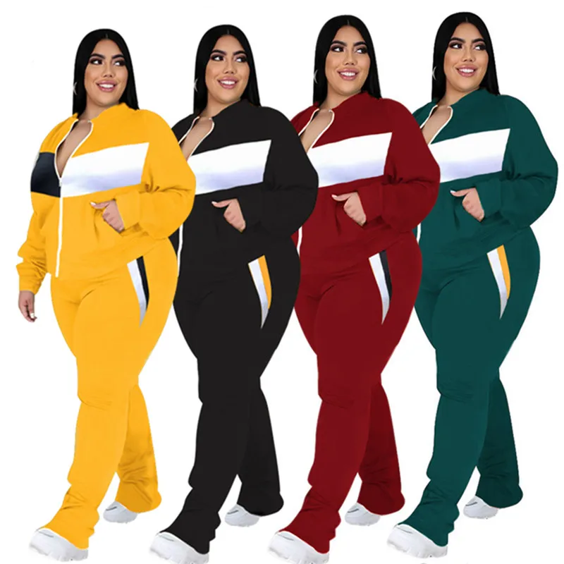 Plus Size Women Clothing Tracksuit Two Piece Set 5XL Sweatsuit Coat and Sweatpants Sport New Jogging Suit Wholesale Dropshipping - Image 2