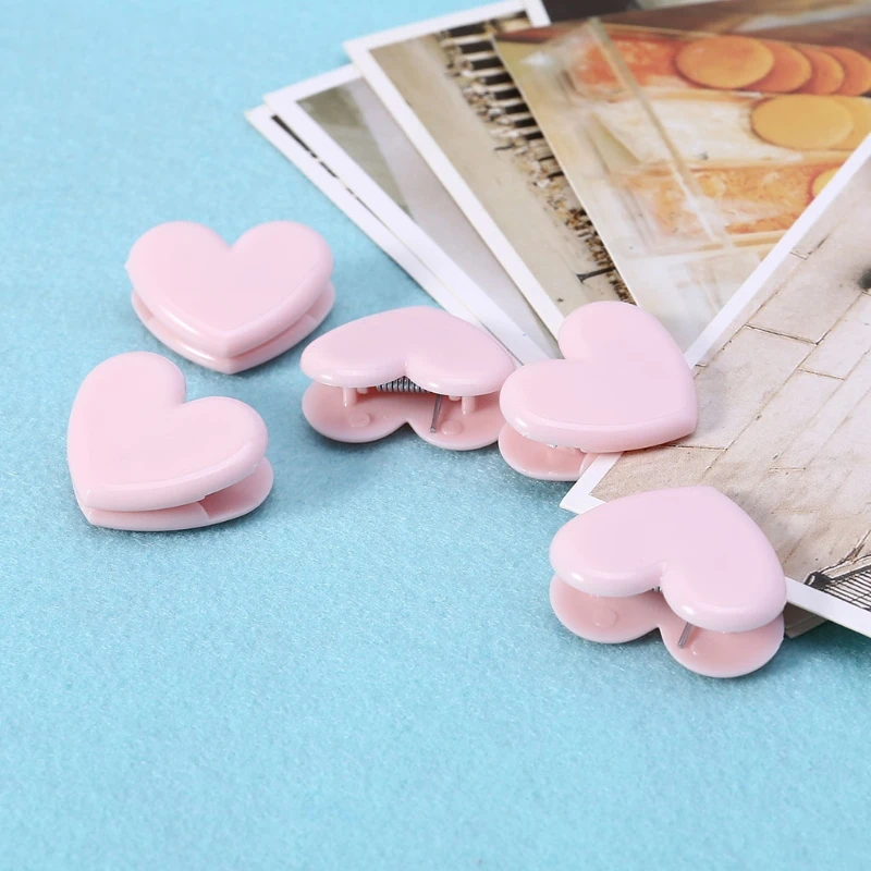 5Pcs Heart Shape Bulldog Grip Clips Food Bag Sealing Clamp Paper File Ticket Binder Photo Organizer Kitchen Office School Supply - Image 2