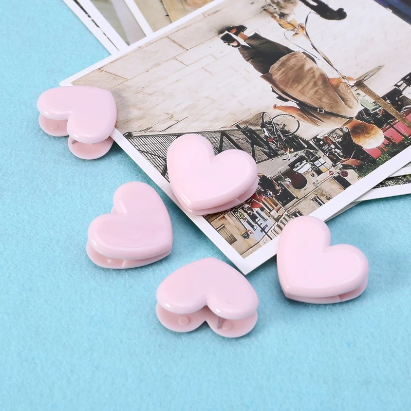 5Pcs Heart Shape Bulldog Grip Clips Food Bag Sealing Clamp Paper File Ticket Binder Photo Organizer Kitchen Office School Supply - Image 3