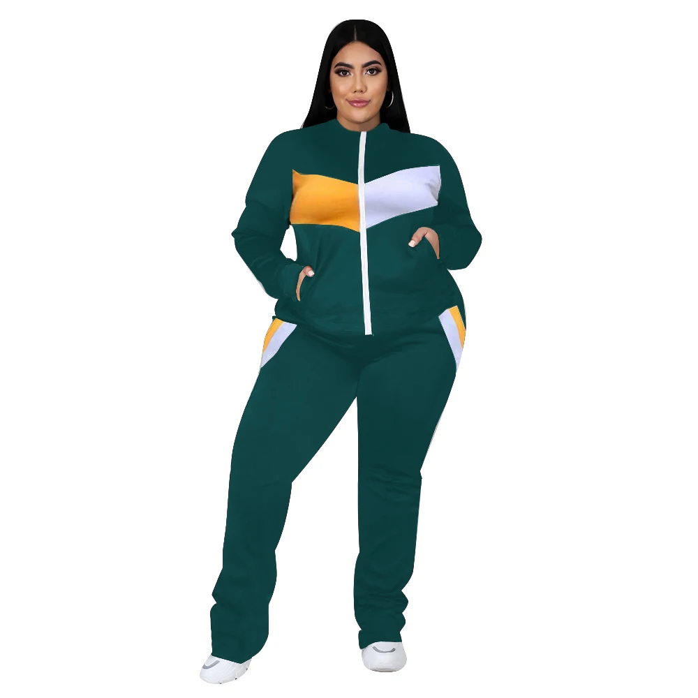 Plus Size Women Clothing Tracksuit Two Piece Set 5XL Sweatsuit Coat and Sweatpants Sport New Jogging Suit Wholesale Dropshipping - Image 4
