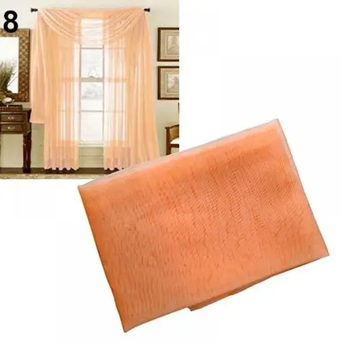 Yarn Sheer Window Valance Curtain Living Room Pure Color Bedroom Home Wedding Curtain Decor - Image 7