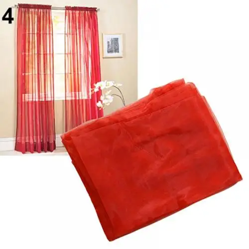 Yarn Sheer Window Valance Curtain Living Room Pure Color Bedroom Home Wedding Curtain Decor - Image 11