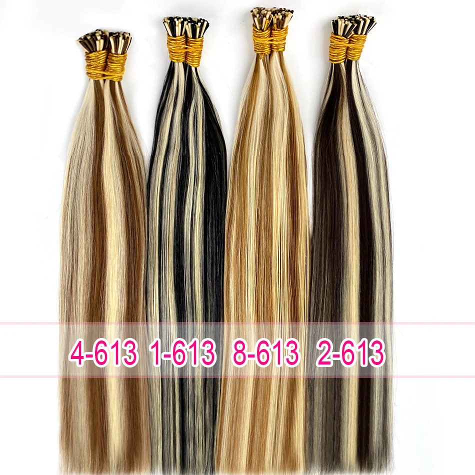 Raw Virgin Keratin Itip Hair Extensiones De Cabello 100% humano Remy Russian Remy Straight I Tip Natural Human Hair Extensions - Image 6