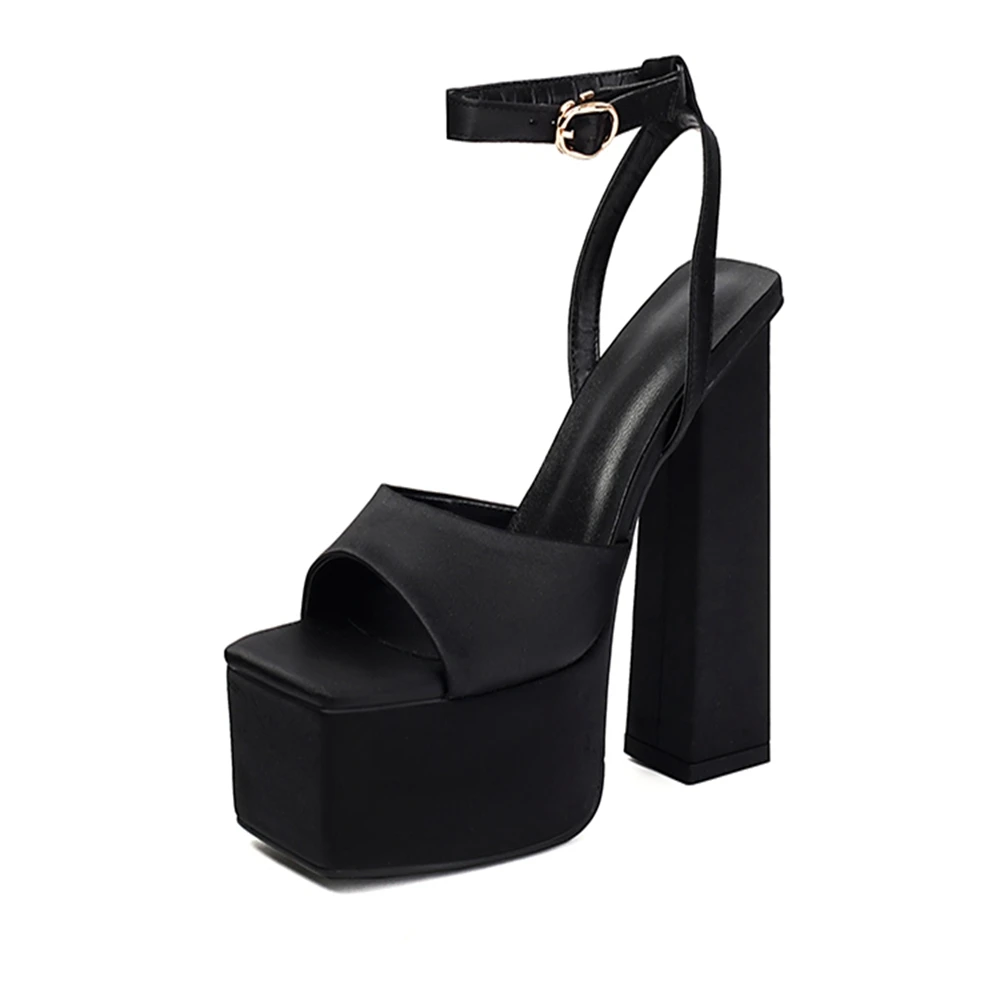 Women Sandals Summer Fashion Square Heel Thick Bottom Fish Mouth Party Dress Bridal Shoes Sexy Open Toed Office Workwear 339-3 - Image 9