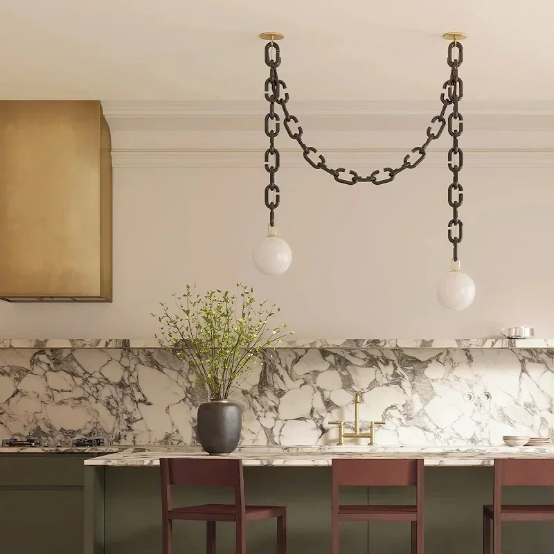 Cerine Chandelier Creative Chain Chandelier design colorful Glass chandelier Living Room Bedroom Home dining room lighting - Image 5