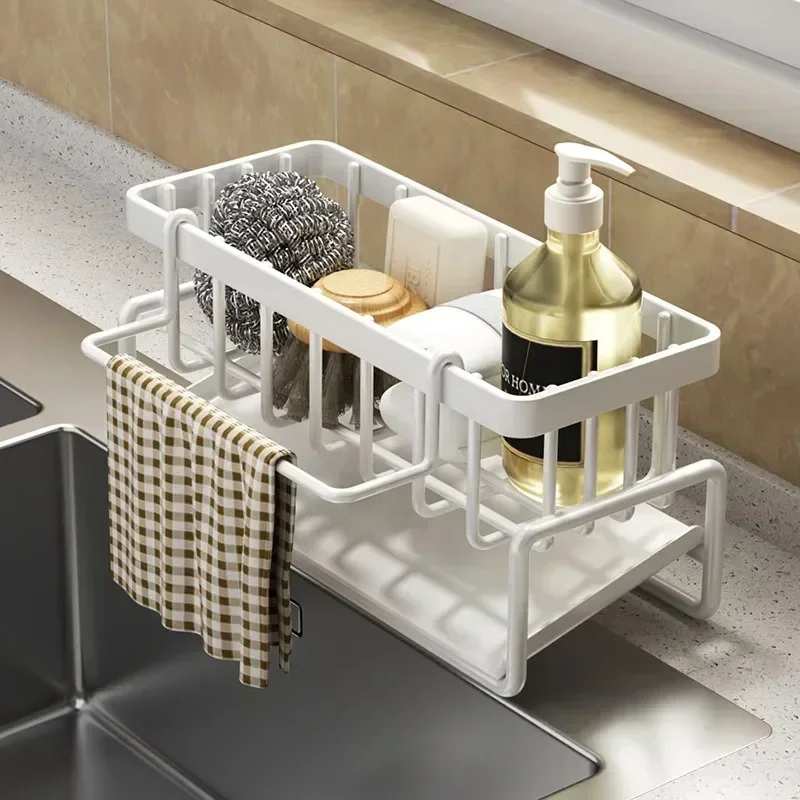 Kitchen organizer storage Multifunctional Sponge Rack Drainer Kitchen Shelf Sink Rag Dishwashing Detergent Dishcloth Organiser - Image 2