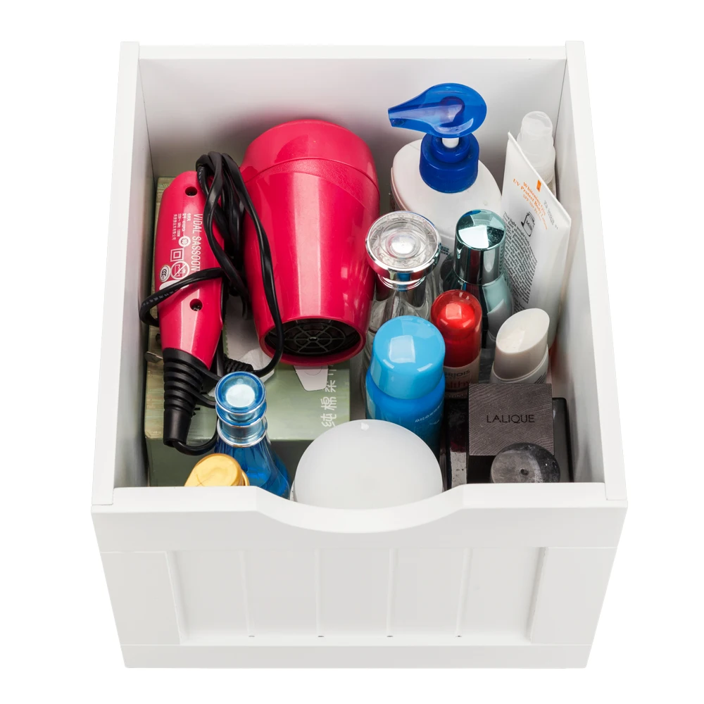 Single Door Bathroom Storage Cabinet with 4 Drawers White - Image 5