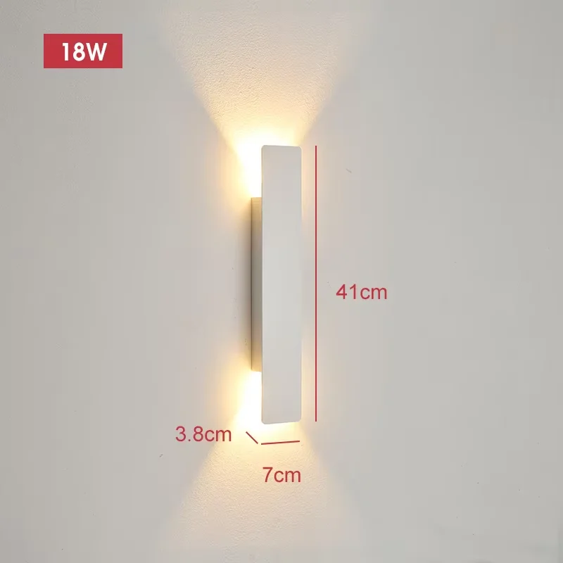 Outdoor Waterproof Wall Lamps Strip Aluminum Wall Lights 18W LED Black Wall Lamp Bedroom Exterior Outdoor Lighting Fixtures - Image 2