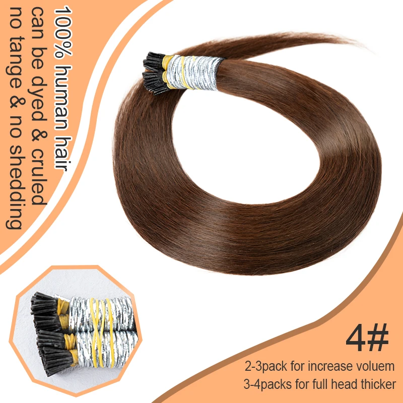 Raw Virgin Keratin Itip Hair Extensiones De Cabello 100% humano Remy Russian Remy Straight I Tip Natural Human Hair Extensions - Image 18