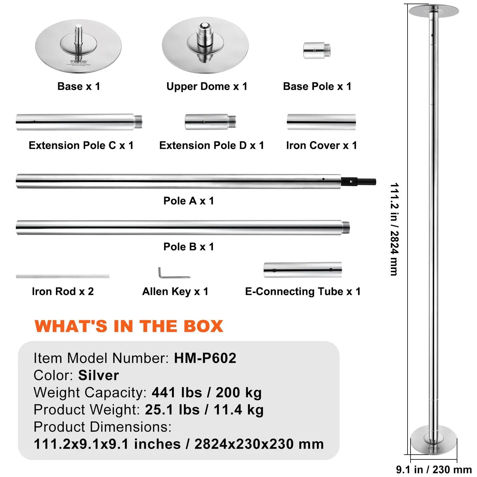 Sihao Dancing Pole Spinning Static Dancing Pole Kit Removable Pole 45mm Heavy-Duty Stainless Steel Pole for Exercise Home Club - Image 7