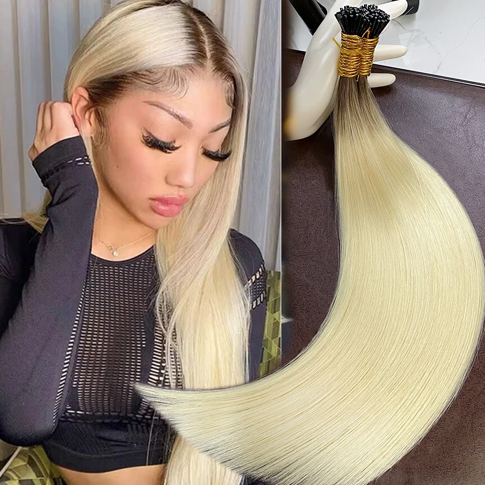 Raw Virgin Keratin Itip Hair Extensiones De Cabello 100% humano Remy Russian Remy Straight I Tip Natural Human Hair Extensions - Image 20