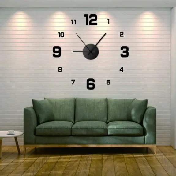 Frameless Wall Clock Silent Non-Ticking Modern Style Clock Battery Operated Clock for Living Room Bedroom Hotel Wall Decoration