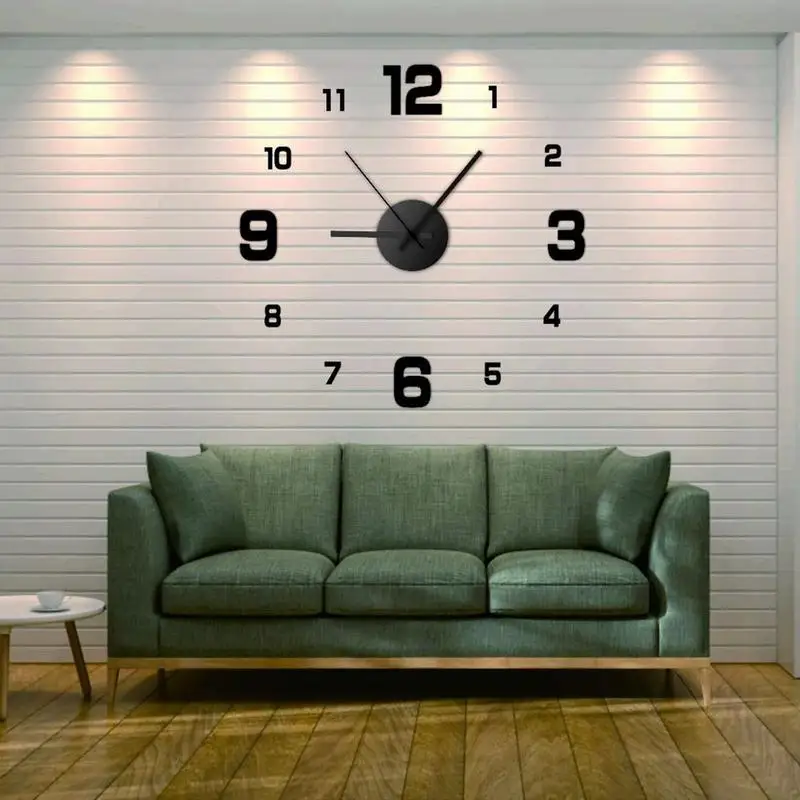 Frameless Wall Clock Silent Non-Ticking Modern Style Clock Battery Operated Clock for Living Room Bedroom Hotel Wall Decoration