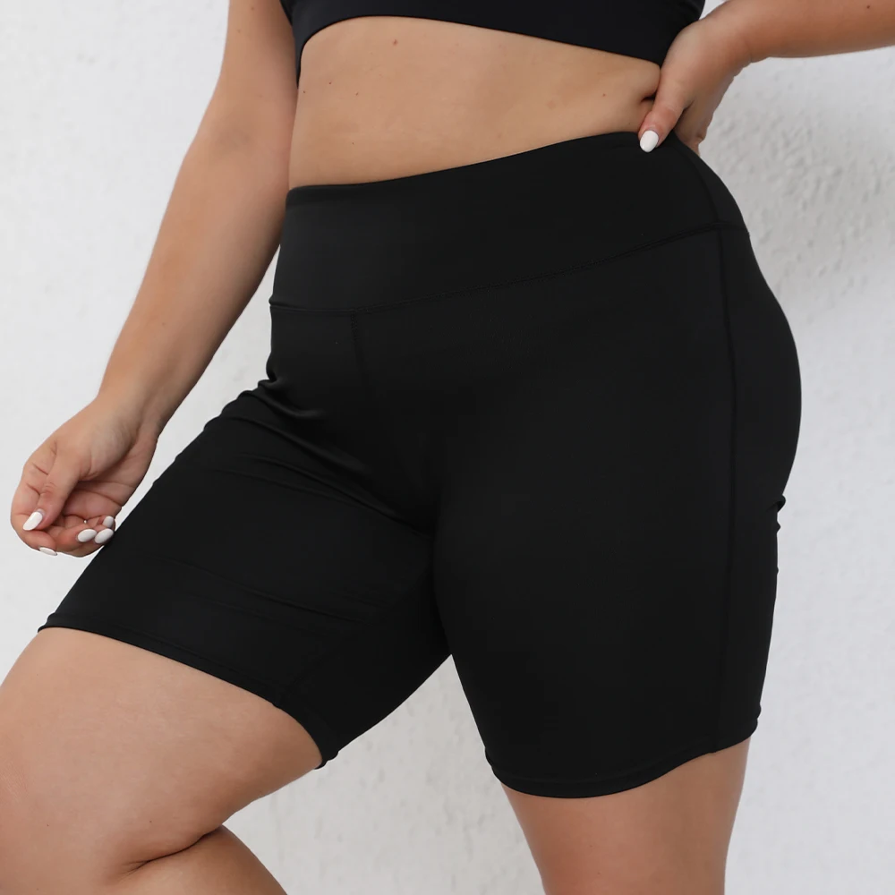 Plus Size Yoga Shorts Women Black High Waist Shorts For Fitness Running Workout Woman Clothing 0XL-4XL - Image 3