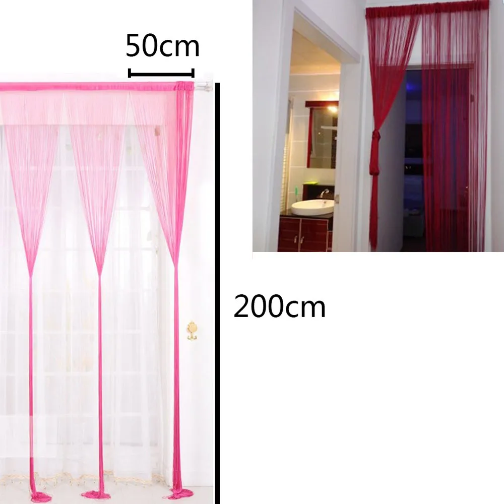 Curtains For Living Room 50cmx200cm Thread Curtain For Living Room Door Wall Window Panel Room Divider Decorative Tassel Curtain - Image 6