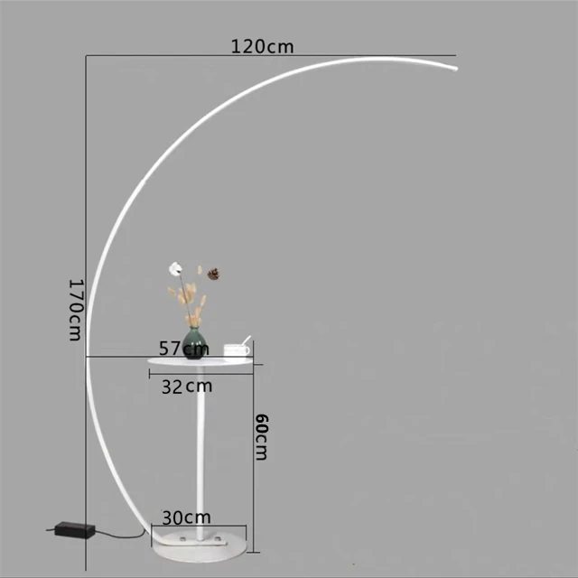 Nordic Arc Shape Floor Lamp Modern Led Dimmable Remote Control Standing Light For Living Room Bedroom Study Decor Lighting - Image 10