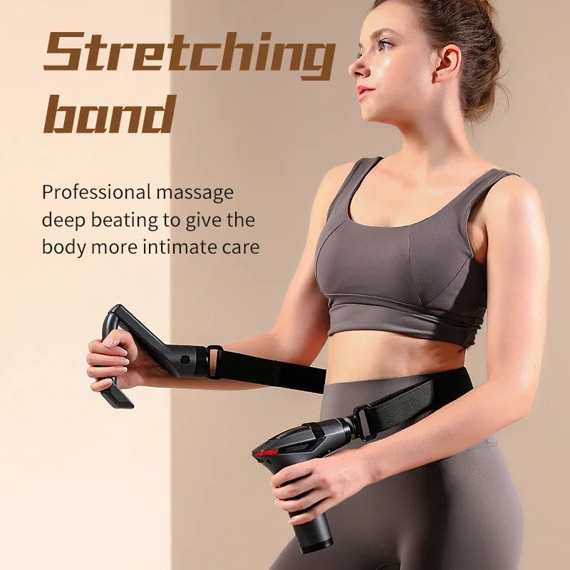 Electric Massager Multifunctional Muscle Relaxation Long-handle Massage Remission  Tissue Percussion Body Electric Massage Gun - Image 4