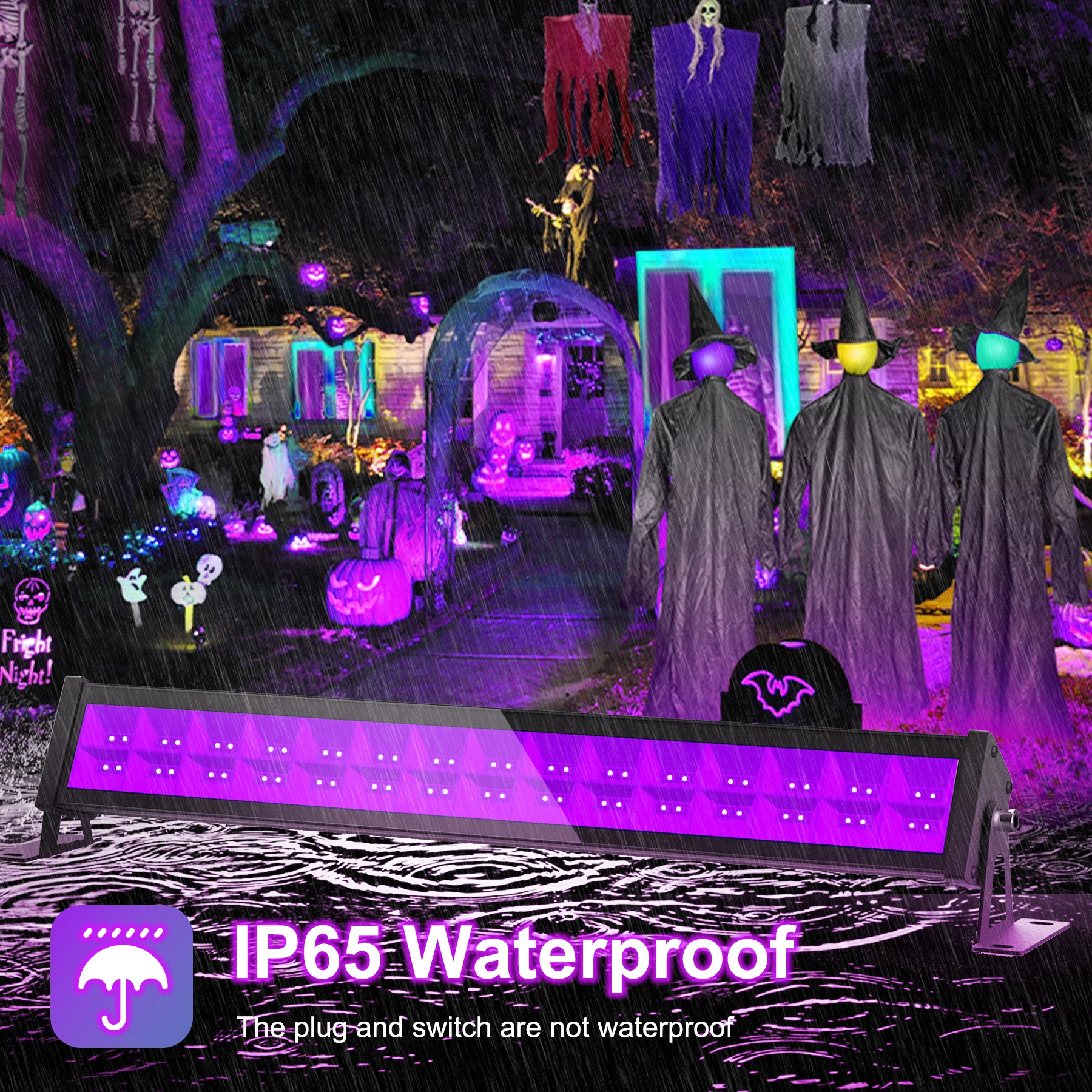 1/2 Pcs 60LEDS 400-405NM Led UV Floodlight Ultraviolet Stage Lamp LED Stage Blacklight Waterproof Disco Party Stage Backlight - Image 3