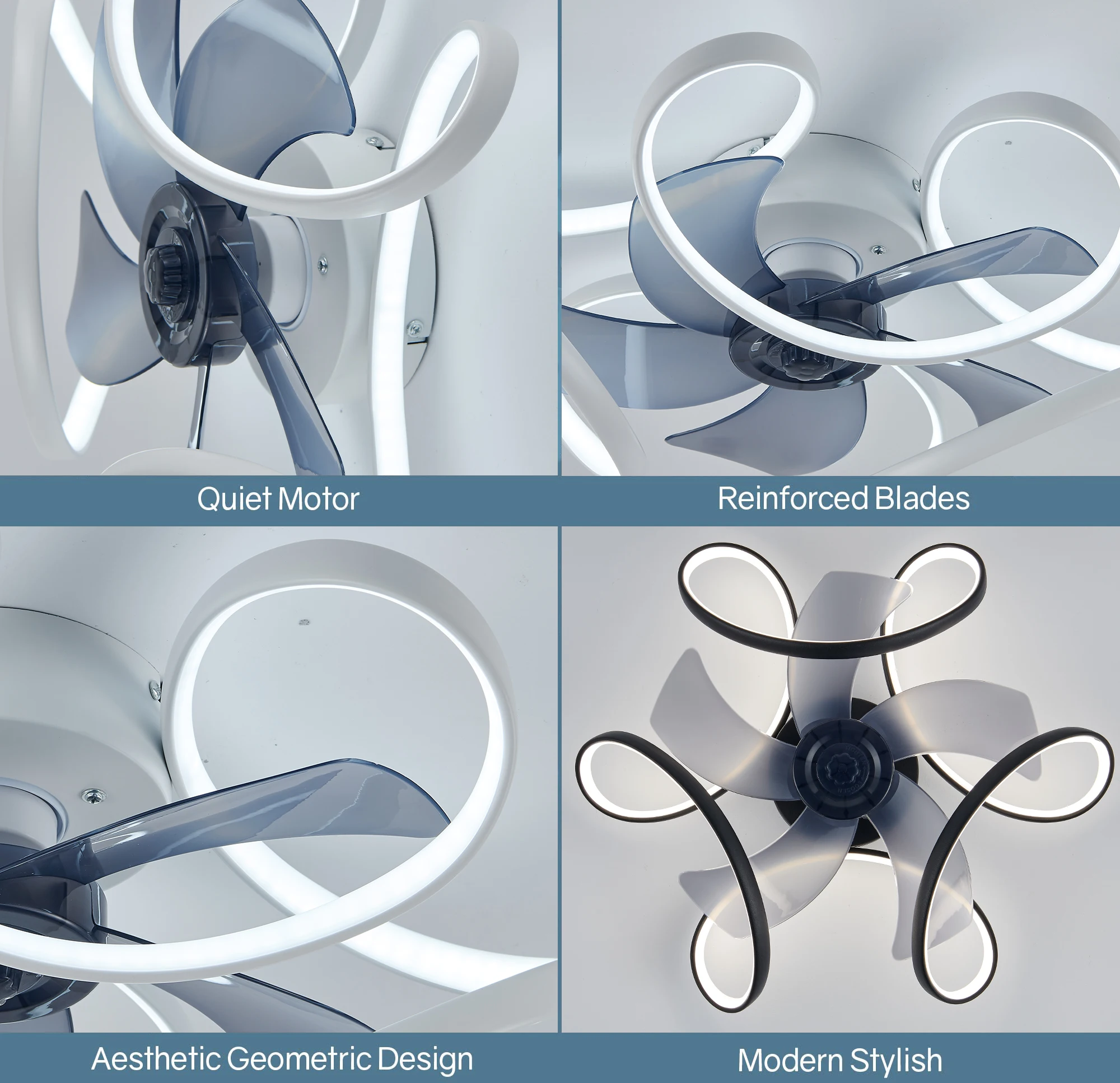 IRALAN Ceiling Fans with Lights Low Profile Ceiling Fan with Light and Remote LED Bladeless Stepless Dimmable for Bedroom - Image 5