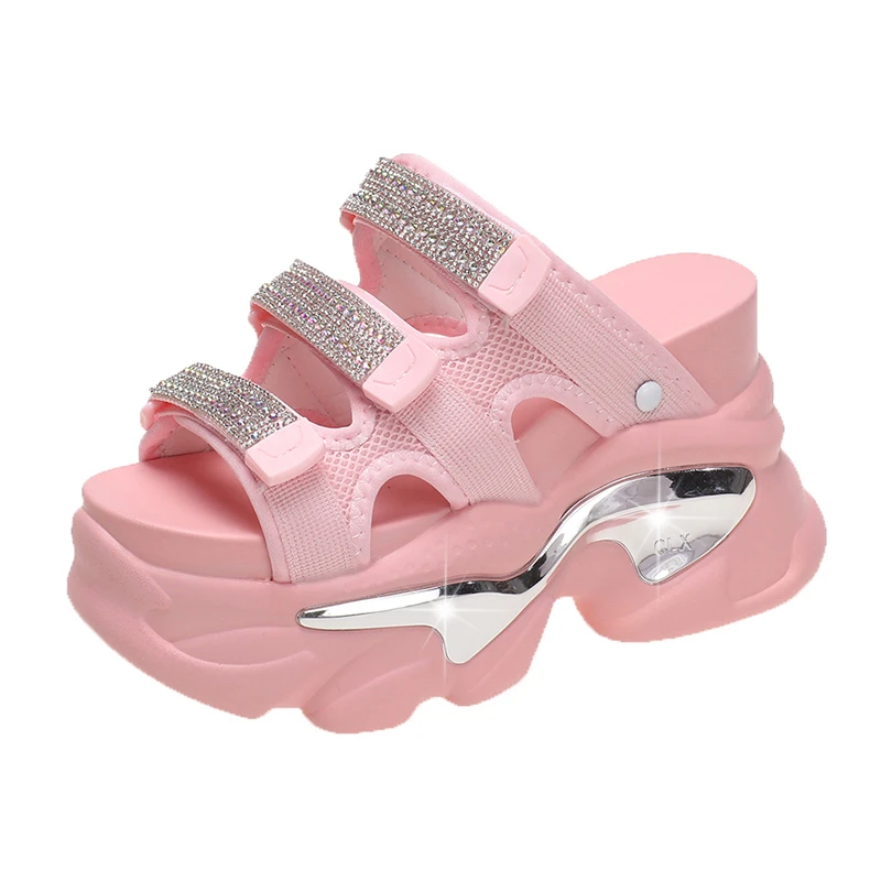 Summer Women Slippers Flip-Flops Ladies Beach Bling Chunky Shoes Wedge Heels Outside Sandals Woman High Platform Slippers 10.5CM - Image 10