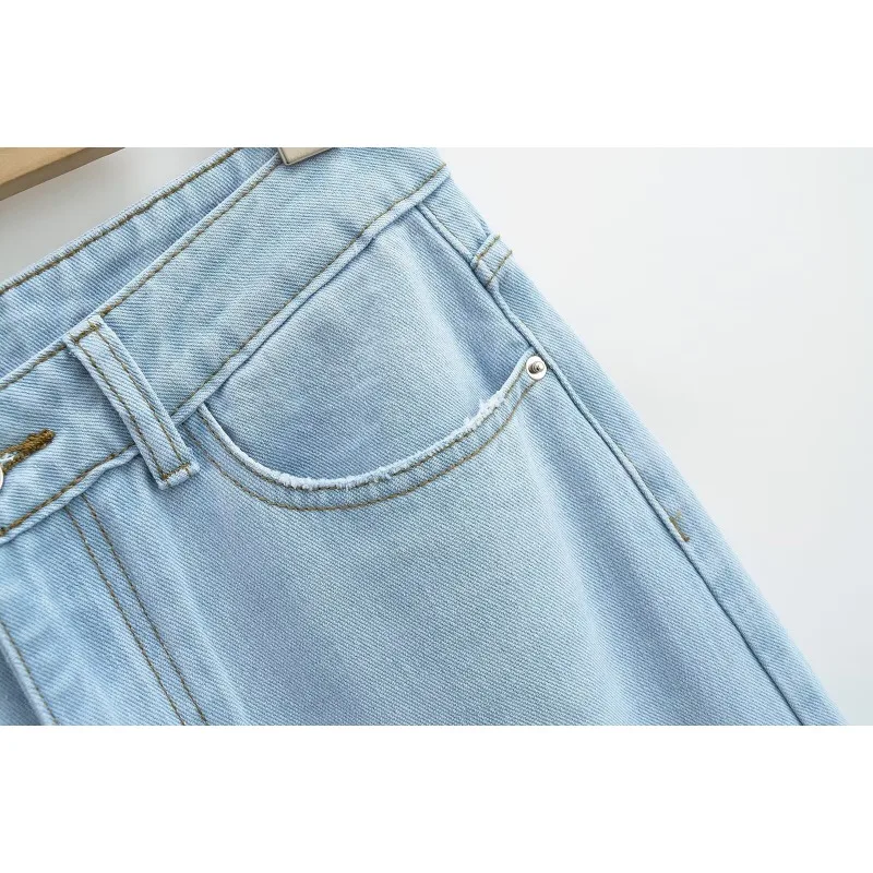 TRAFZR Women's Denim Pants Baggy Jeans Y2k Vintage Flared Wide New Low Waist Rise Oversize Pant Harajuku Fashion Woman Trousers - Image 5