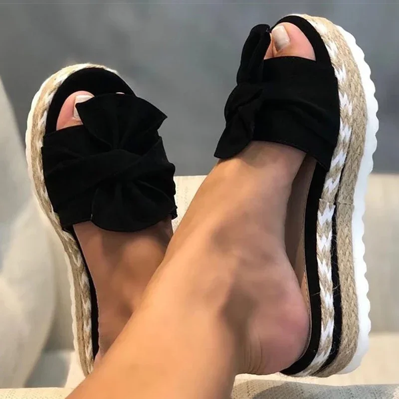 Women Heels Sandals with Wedges Shoes Woman Flower Platform Slippers Summer New Female Sandalias Mujer Elegant Summer Shoes - Image 4