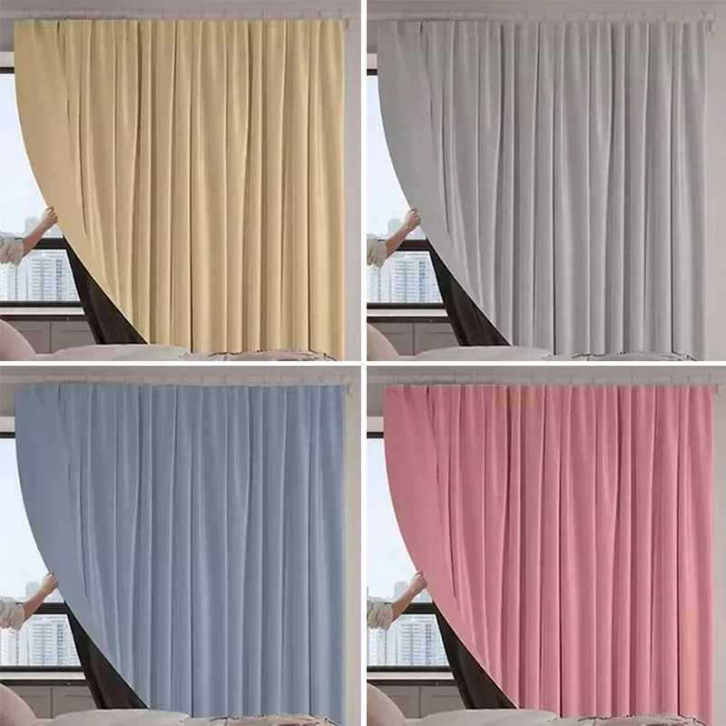 Blackout Curtains High Shading Bedroom Window Curtain With Hook Balcony Sun Protection Living Room Partition Privacy Drapes - Image 4