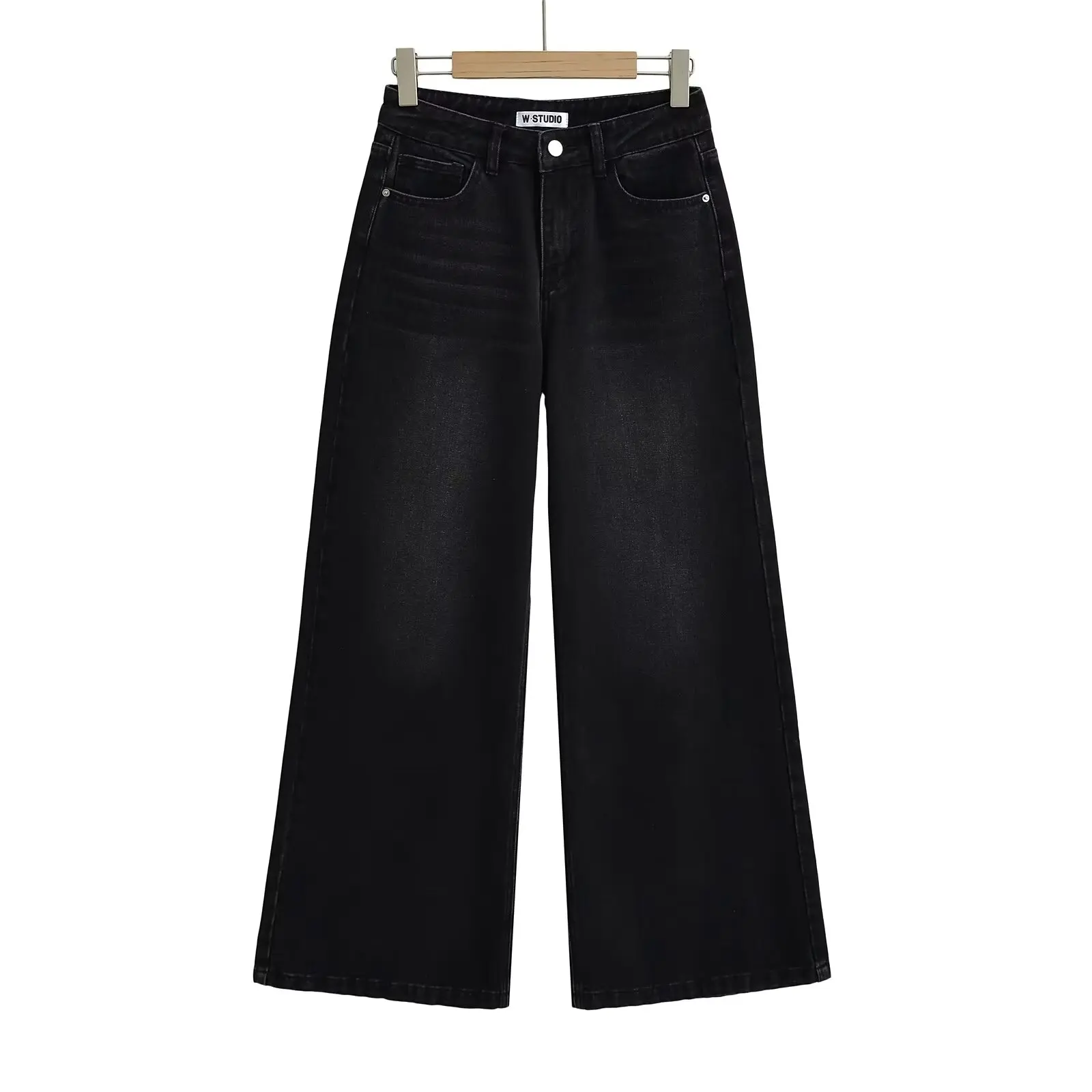 TRAFZR Women's Denim Pants Baggy Jeans Y2k Vintage Flared Wide New Low Waist Rise Oversize Pant Harajuku Fashion Woman Trousers - Image 7