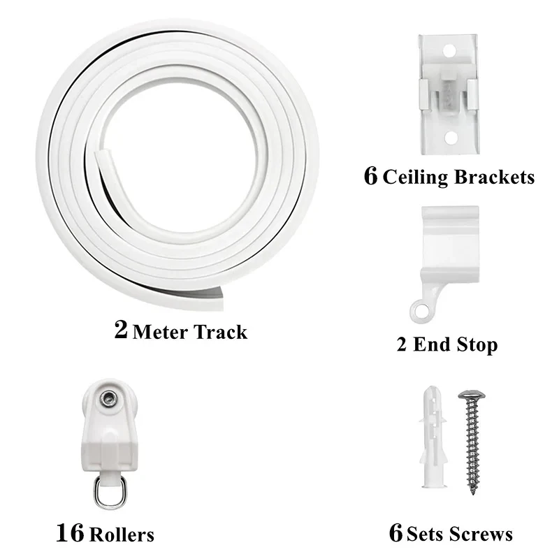 2/3/5/6M Bendable Curtain Track Bedrooms Balconies Bathrooms Flexible Silent Curtain Room Divider Track Home Window Decor Access - Image 7