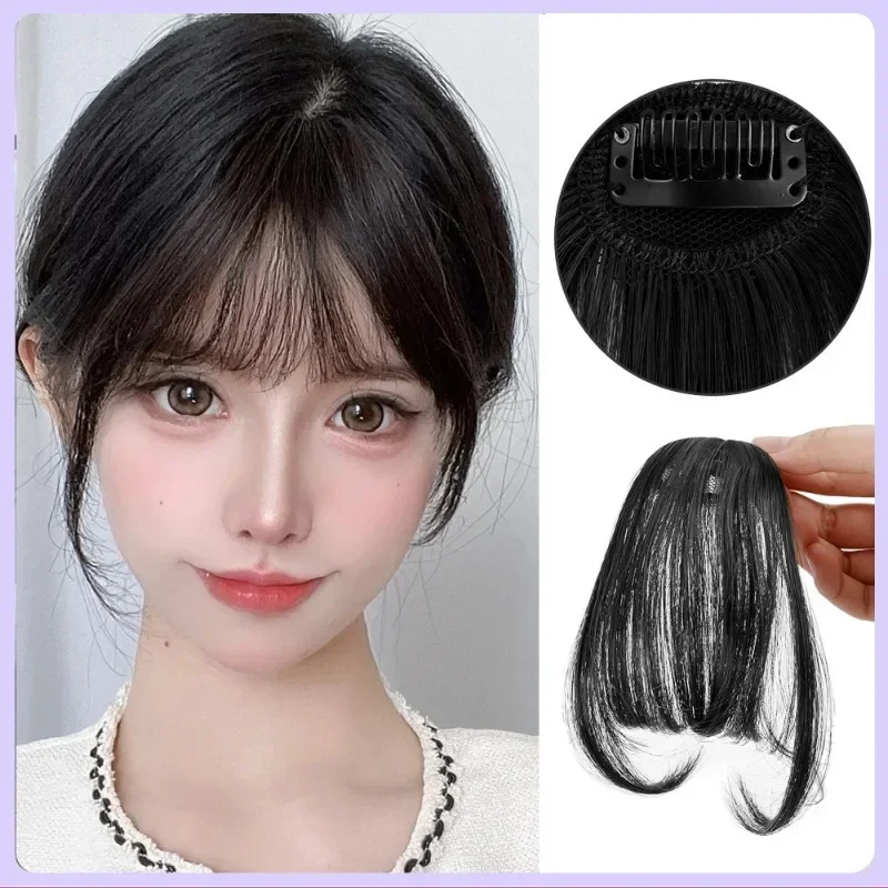Fake Air Bangs Hair Clip-In Extension Synthetic Hair Fake Fringe Natural False Hairpiece Women Clip in Bangs Hair Styling Tools - Image 4