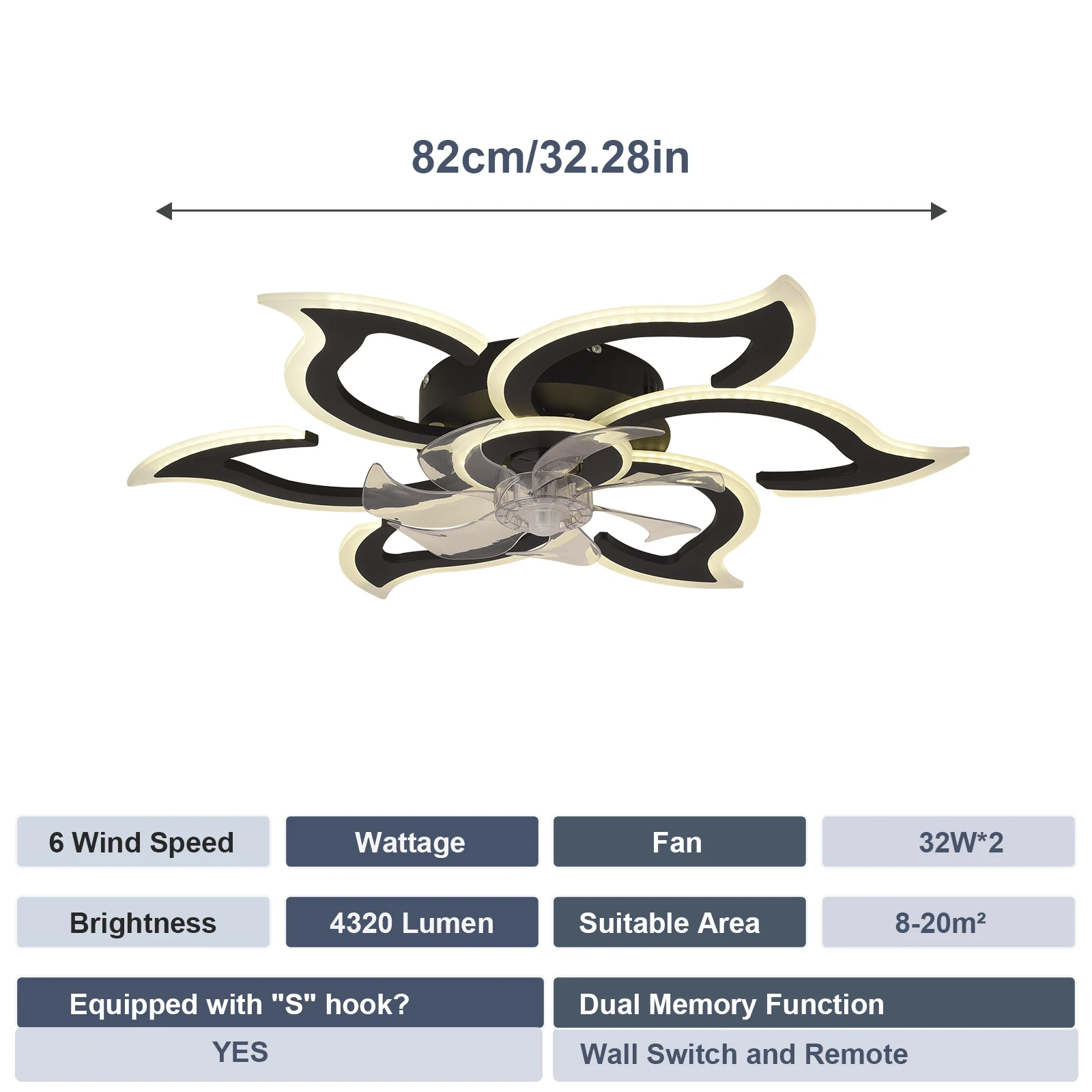 ceiling fan  light and remote control, modern embedded ceiling fan, ceiling light, small ceiling fan for bedroom and kitchen - Image 7