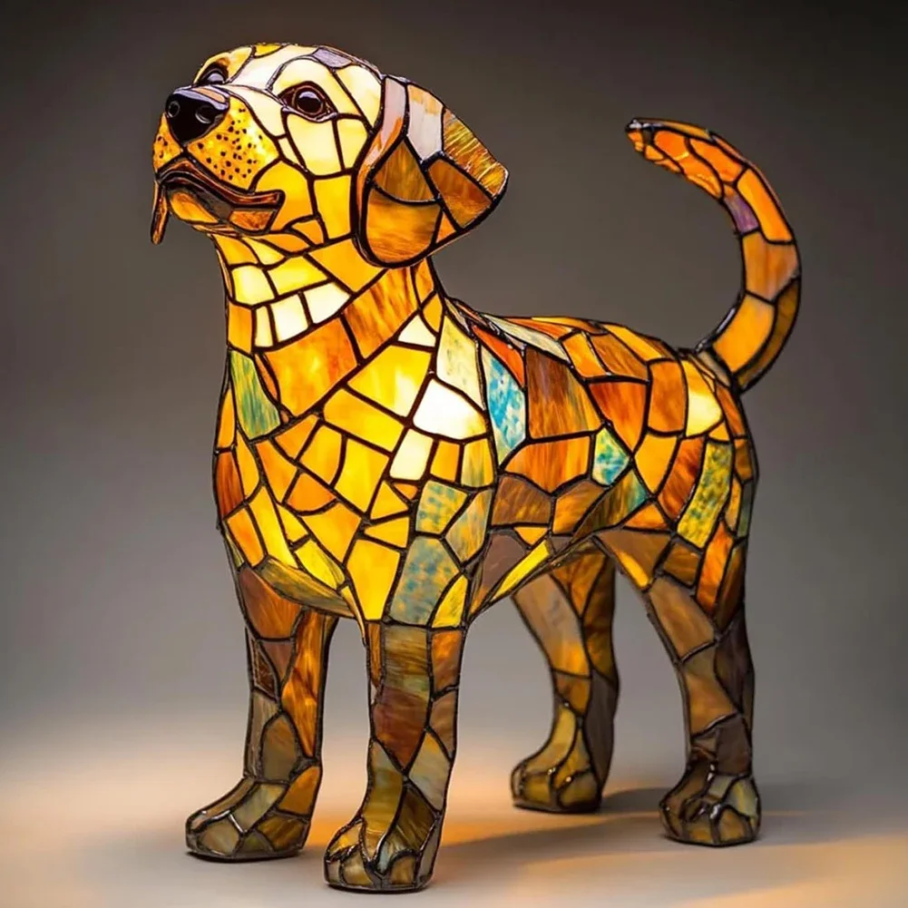 LED Corgi Lamp And Pug Lamp Dog Series Art Night Light Stained Resin French Tabletop Night Light Cute Pet Dogs Desktop Decor - Image 25