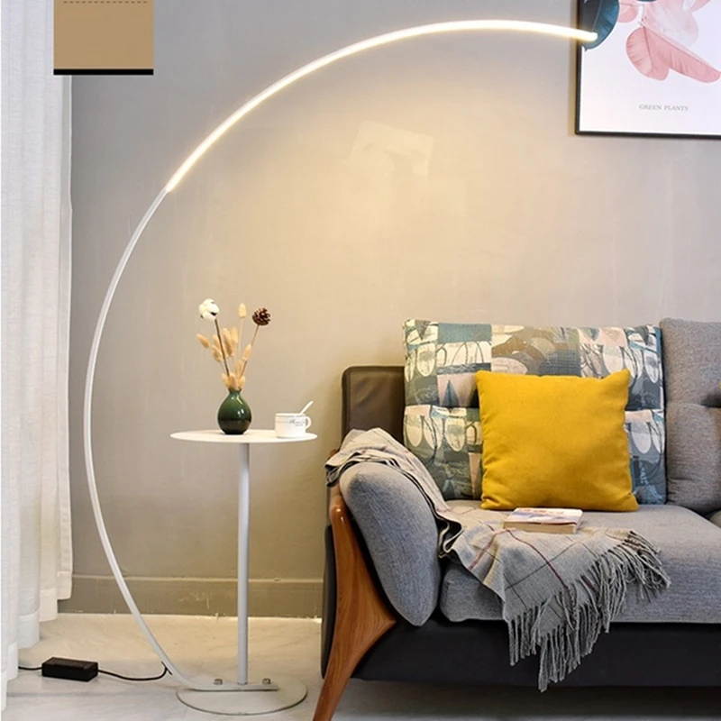 Nordic Arc Shape Floor Lamp Modern Led Dimmable Remote Control Standing Light For Living Room Bedroom Study Decor Lighting - Image 3