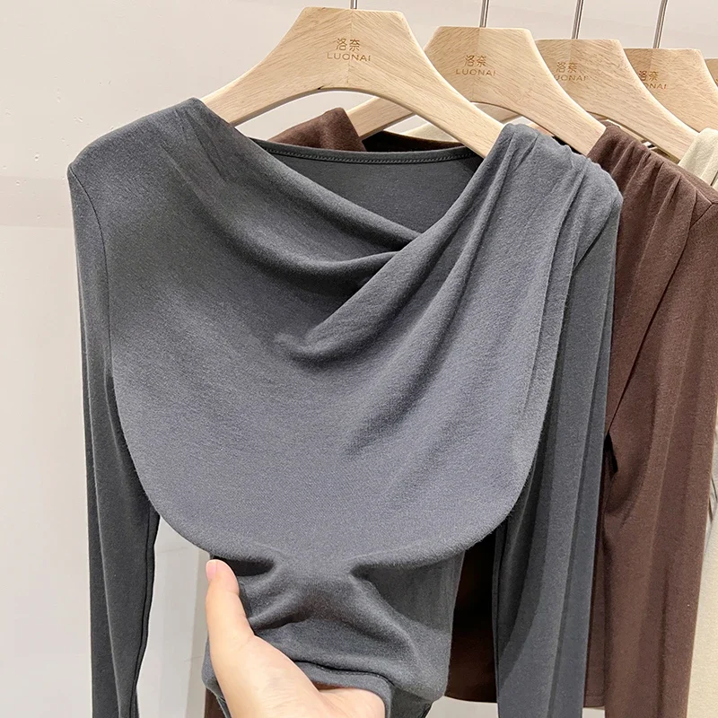 Autumn Women T Shirt Girls T-Shirt Woman Clothes Tops Cotton Slim Tshirt Female Long Sleeve Crop Top Y2k Spring Tee Sexy White - Image 7