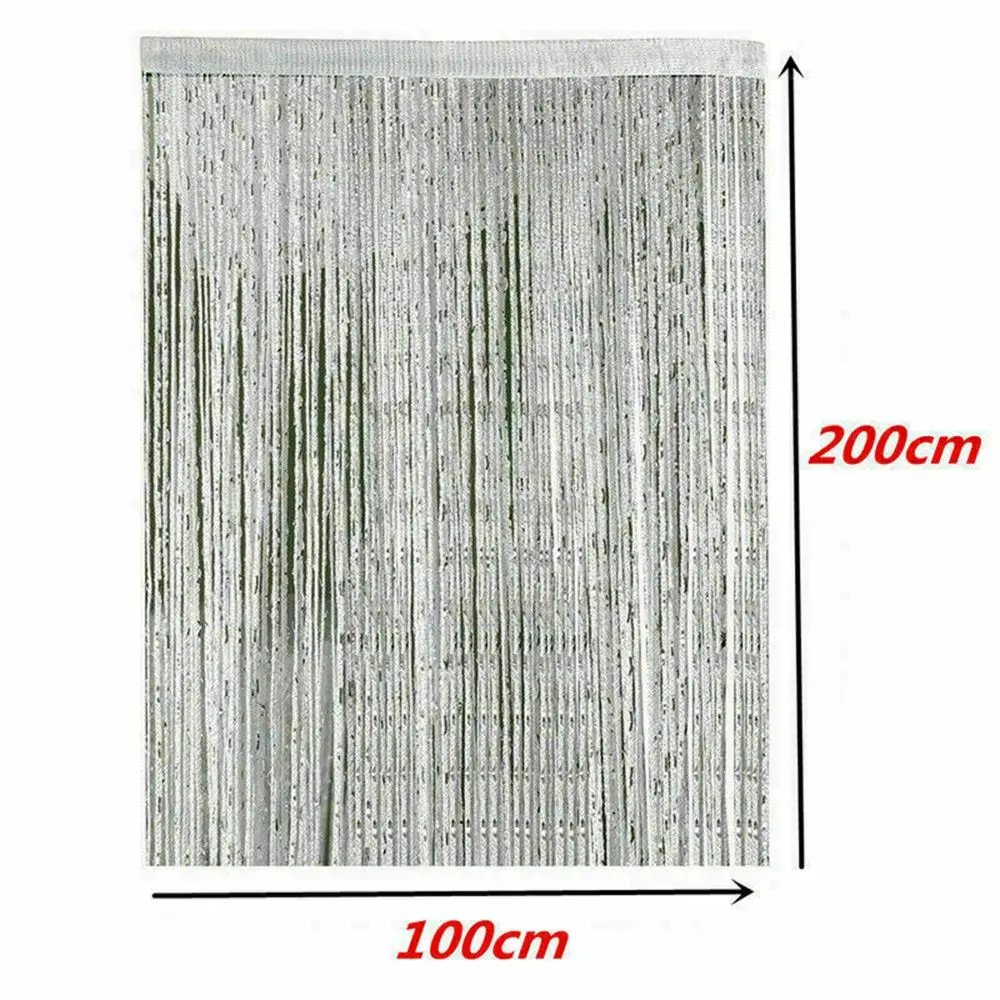 2M*1M String Curtain Panels Door Fly Screen Hanging Beaded Curtains Room Divider Net - Image 4