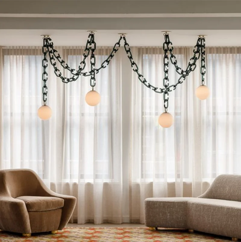 Cerine Chandelier Creative Chain Chandelier design colorful Glass chandelier Living Room Bedroom Home dining room lighting - Image 3