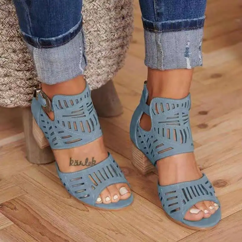 Women High Heel Sandals Retro Gladiator Ladies Casual Rome Fashion Summer Woman Shoes Plus Size 35-43 sandals for women2023 - Image 8