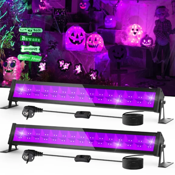 1/2 Pcs 60LEDS 400-405NM Led UV Floodlight Ultraviolet Stage Lamp LED Stage Blacklight Waterproof Disco Party Stage Backlight