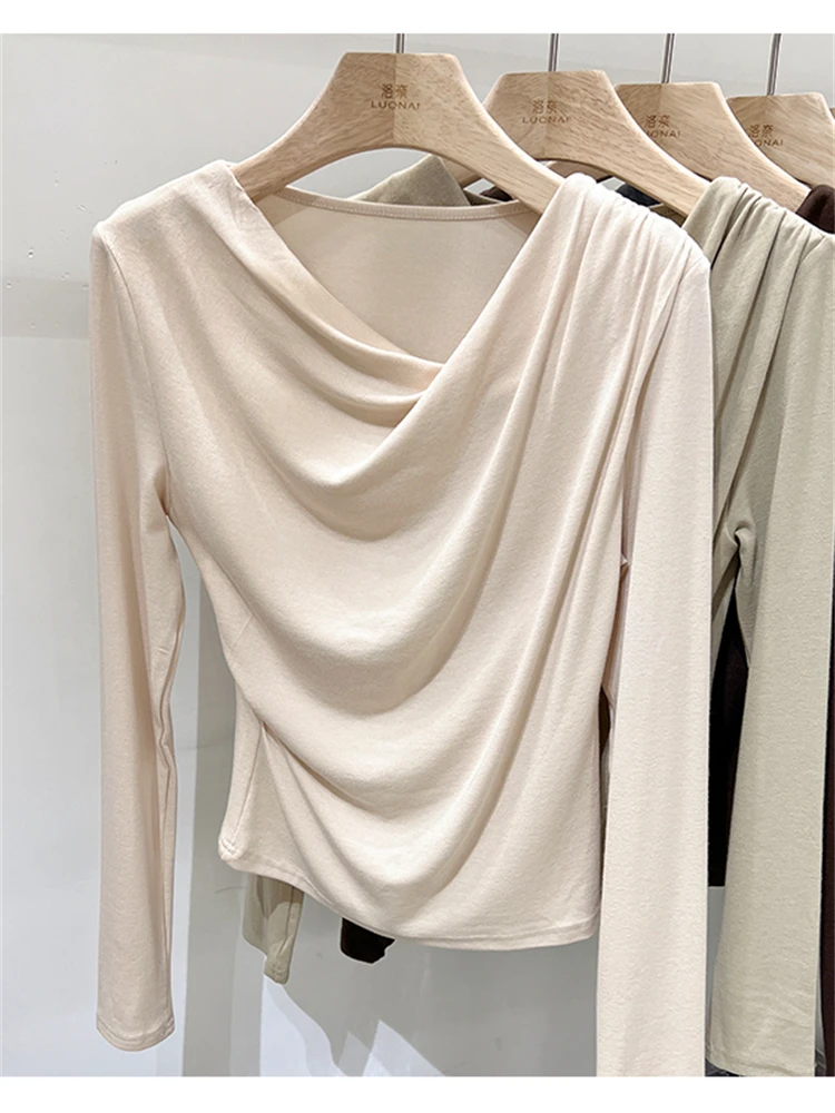 Autumn Women T Shirt Girls T-Shirt Woman Clothes Tops Cotton Slim Tshirt Female Long Sleeve Crop Top Y2k Spring Tee Sexy White