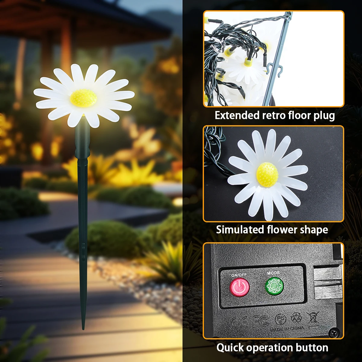 5M 20LEDS Solar LED Lawn Pathway Lights Outdoor Waterproof Pilot Lighting Decoration for Garden Yards Camping Parties Holiday - Image 5