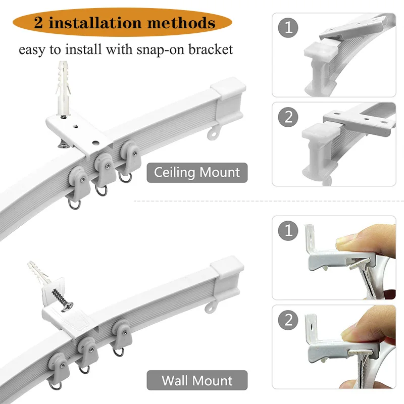 2/3/5/6M Bendable Curtain Track Bedrooms Balconies Bathrooms Flexible Silent Curtain Room Divider Track Home Window Decor Access - Image 5